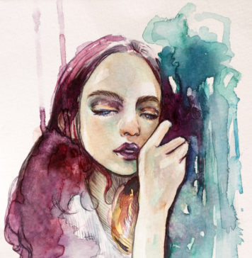 Czym jest japońskie zjawisko hikikomori? pastelowy obraz kobieta smutna