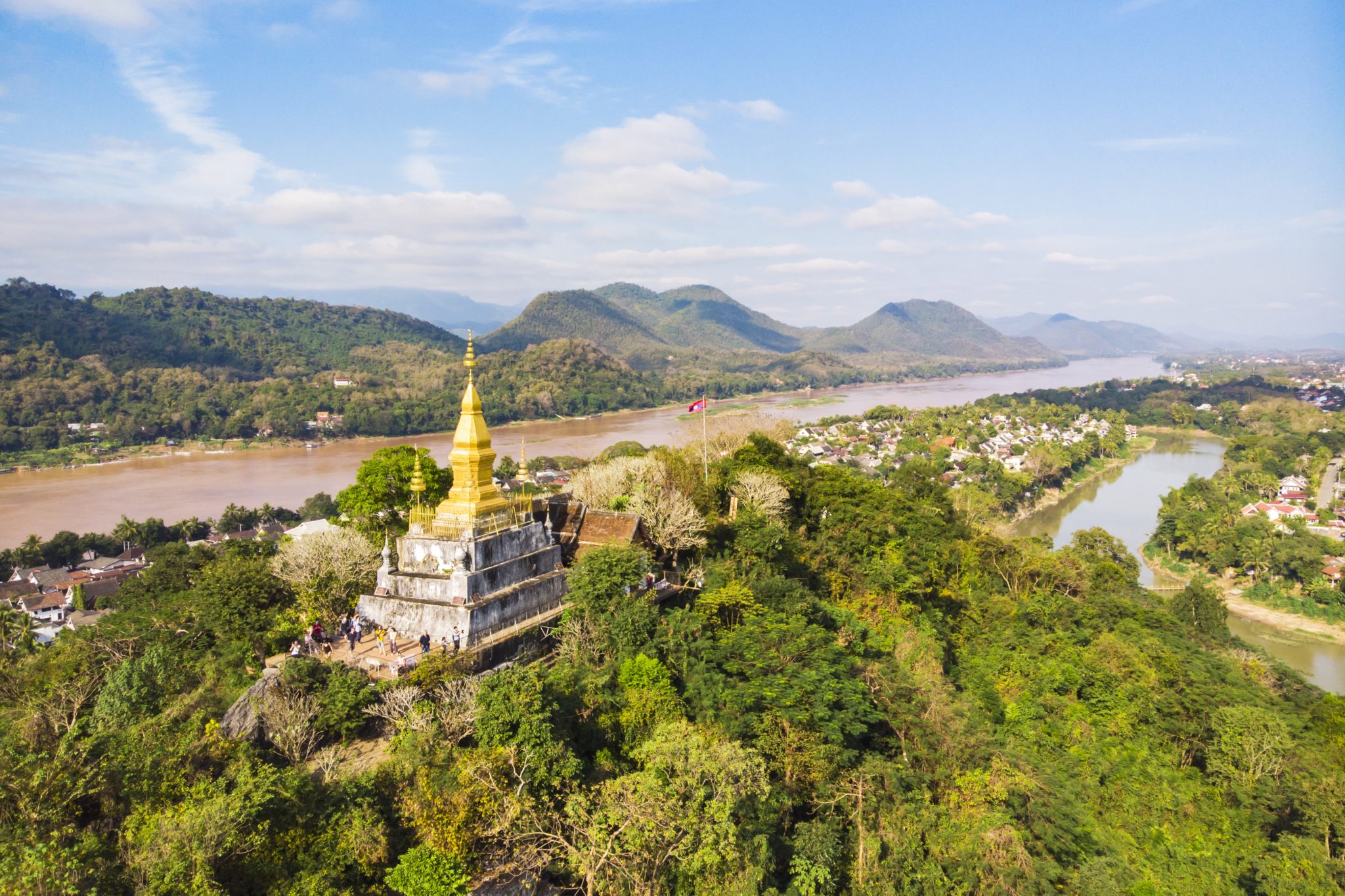 pagoda Wat Chom Si na górze Phou Si, Luang Prabang, Lao