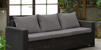 Wyposażenie na taras do używania przez cały rok kanapa z technorattanu taras