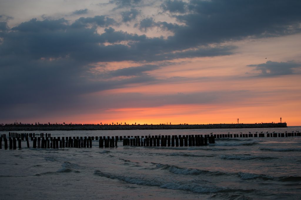 ustka zachód słońca